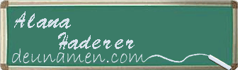 Alana Haderer Visitenkarte